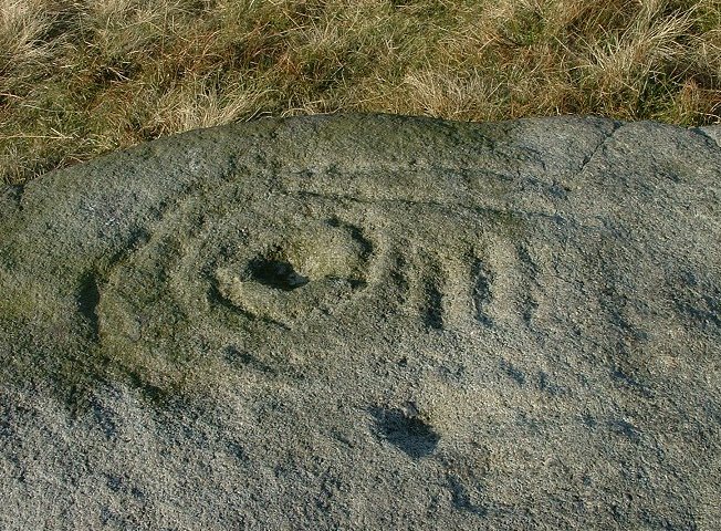 Barmishaw Stone (Cup and Ring Marks / Rock Art) by Chris Collyer