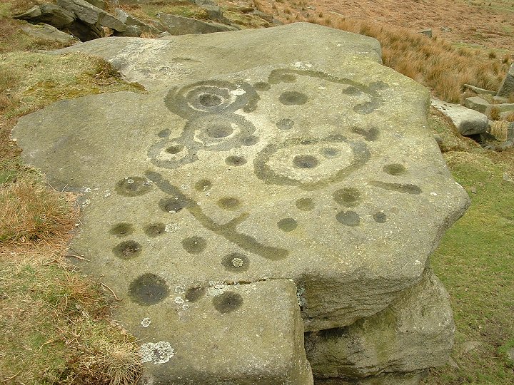 The Piper Crag Stone (Cup and Ring Marks / Rock Art) by Chris Collyer