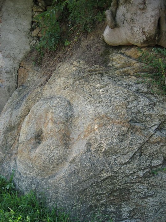 Mother Earth's pregnant belly (Engraved stone) by Ligurian Tommy Leggy