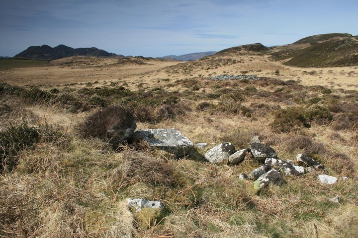 Cairn, upon a woodland saddle (Round Cairn) by postman